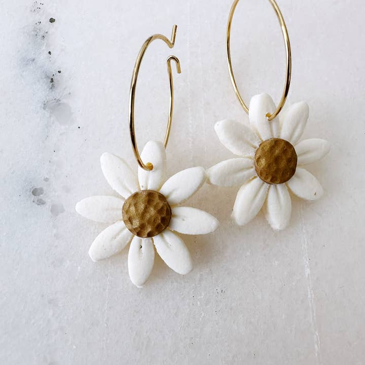 KaoLee Shop - Wholesale Dangle Earrings - Spring Daisy Hoop Earring11