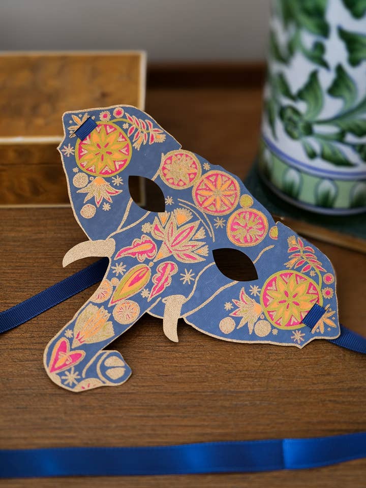 ELEPHANT MASK GREETING CARD for wholesale by East End Press