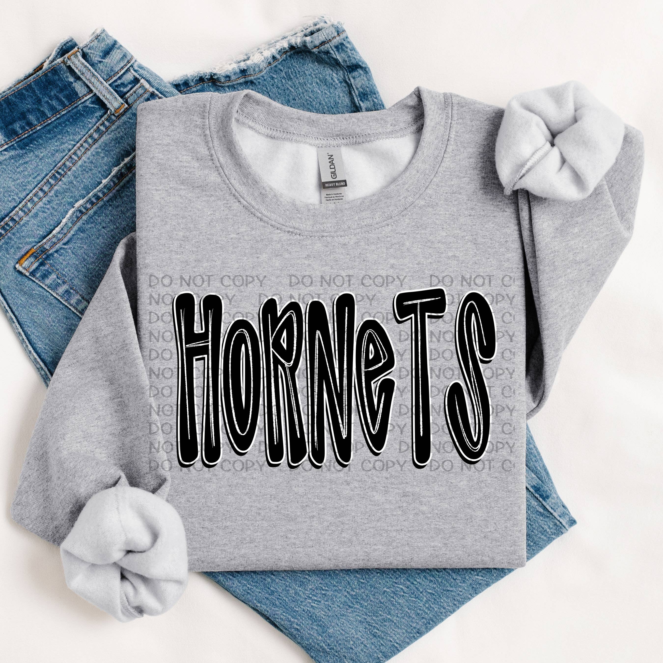 K and M Designs - Wholesale Sublimation Transfer - Hornets Retro Doodle DTF Transfer0