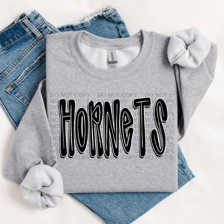 K and M Designs - Wholesale Sublimation Transfer - Hornets Retro Doodle DTF Transfer