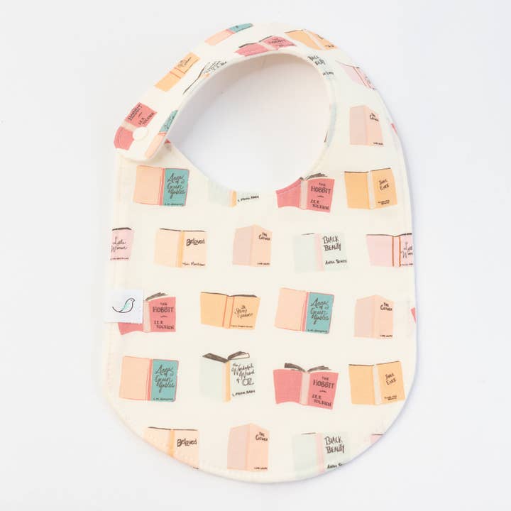 Charlie Snap Bib - Bookish for wholesale by Hemming Birds