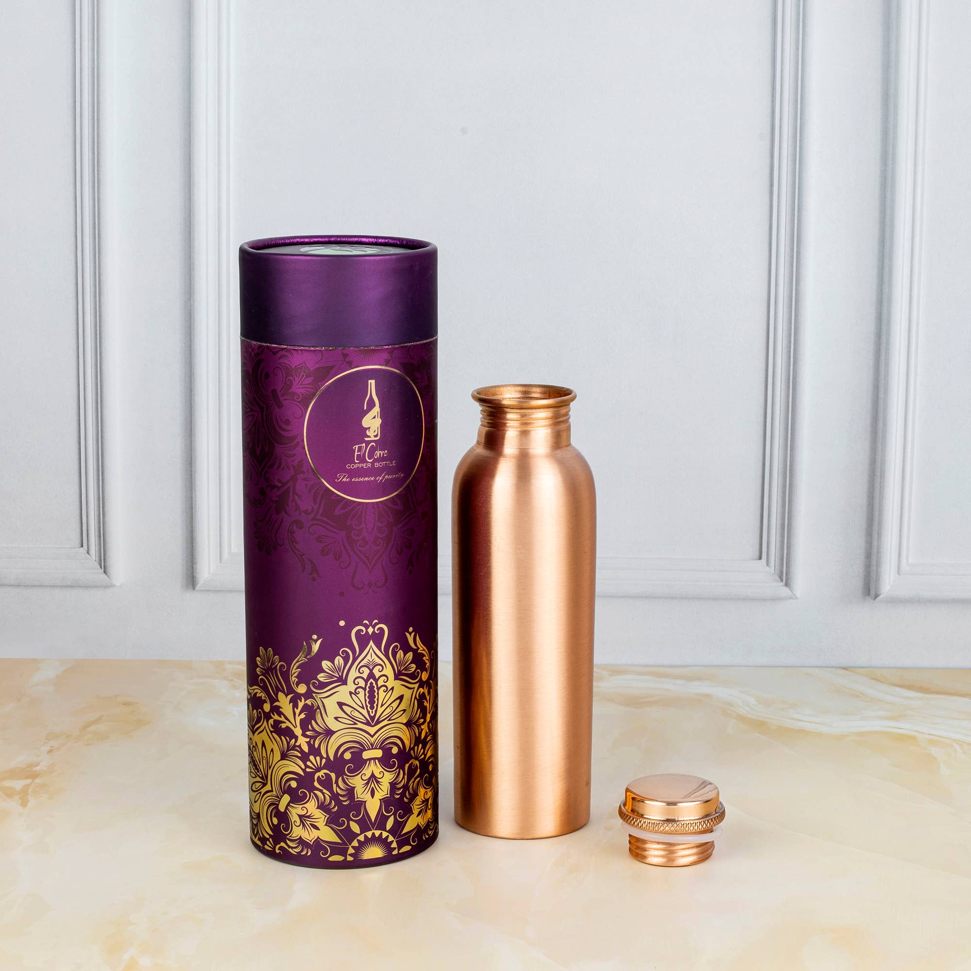 El'Cobre-Ecozonelifestyle - Wholesale Water Bottle - Plain Matt Copper Bottle - 500 ML2