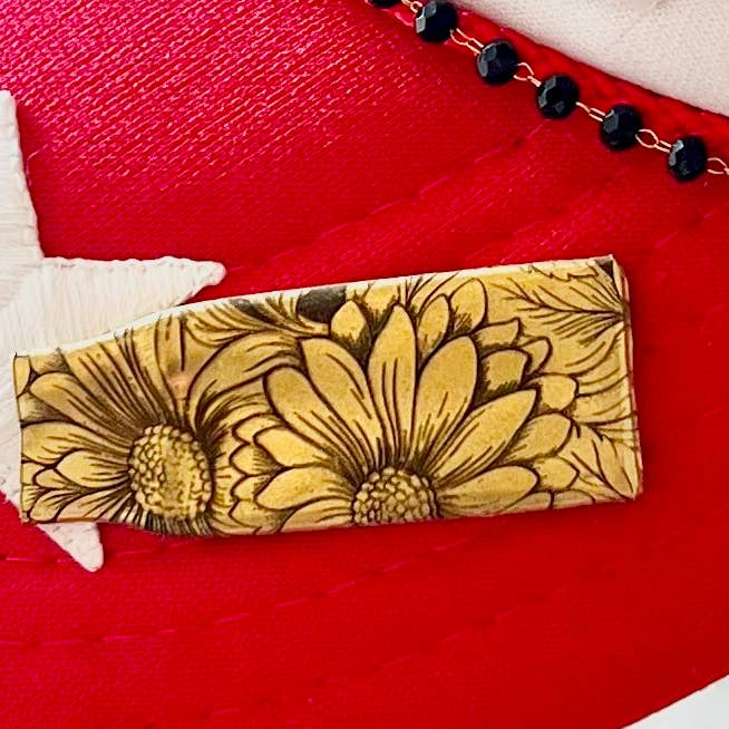 Smashed bullet casing lapel pin - Sunflower for wholesale by Brand Dandee