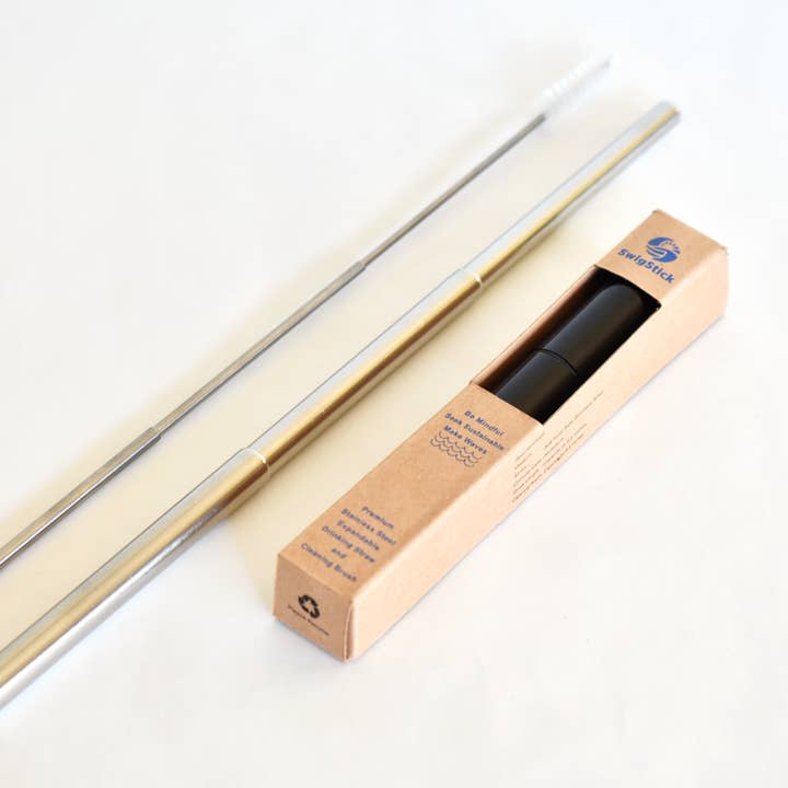 Blu Kabu - Wholesale Drinking Straw - Extendable Stainless Steel Straw in Black Case