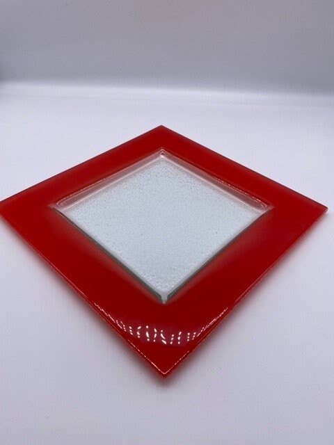 TUART GLASSWARE - Vente Assiette - Assiette en verre carrée. Assiette en verre coloré. Pla en verre recyclé5