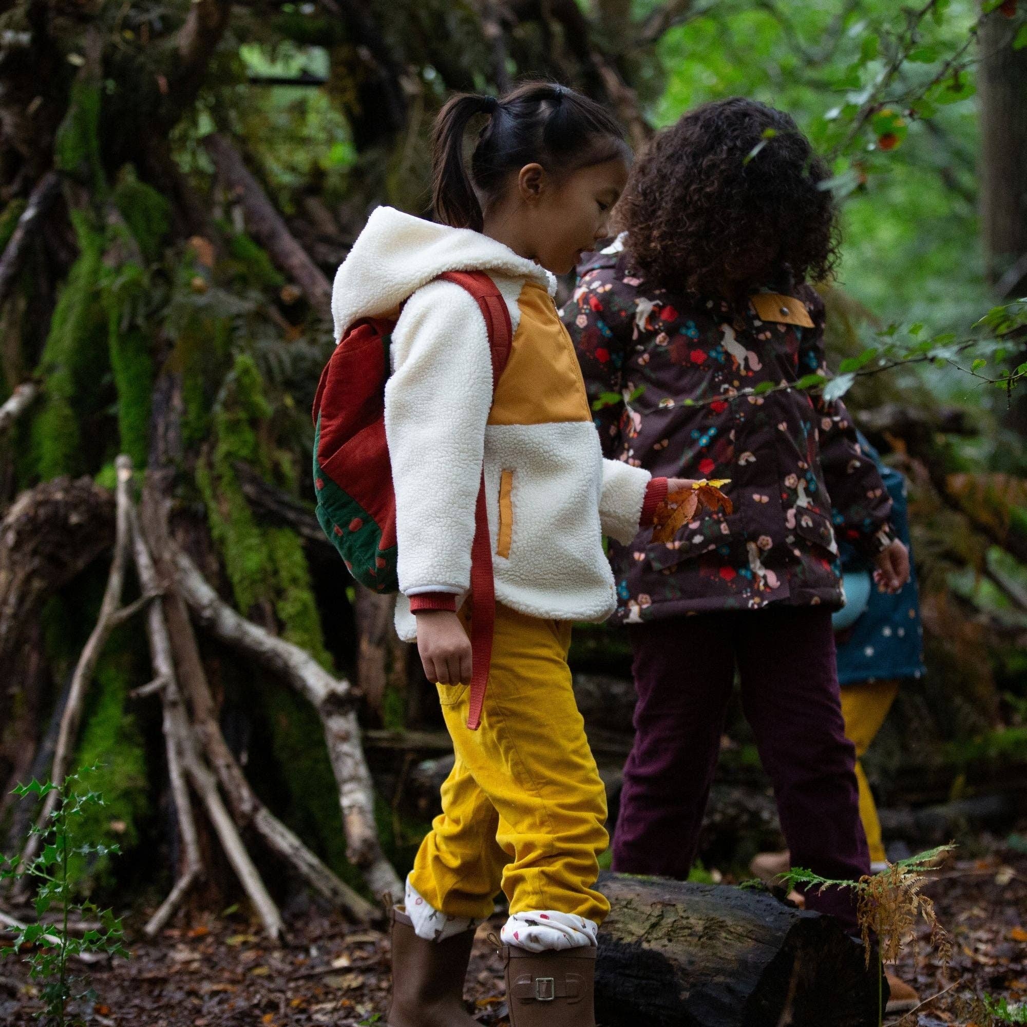 Cream Hooded Zip Up Recycled Fleece Jacket for wholesale on Faire16