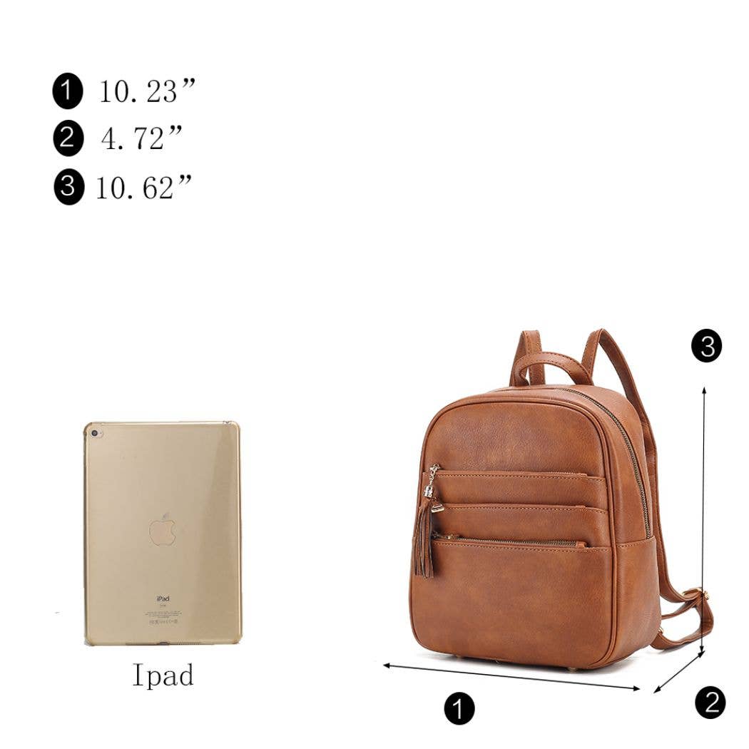 MKF Collection – Engroshandel Rygsæk - Dame – Roxane Vegan Læder Kvinders Rygsæk og Wristlet Pouch- 38