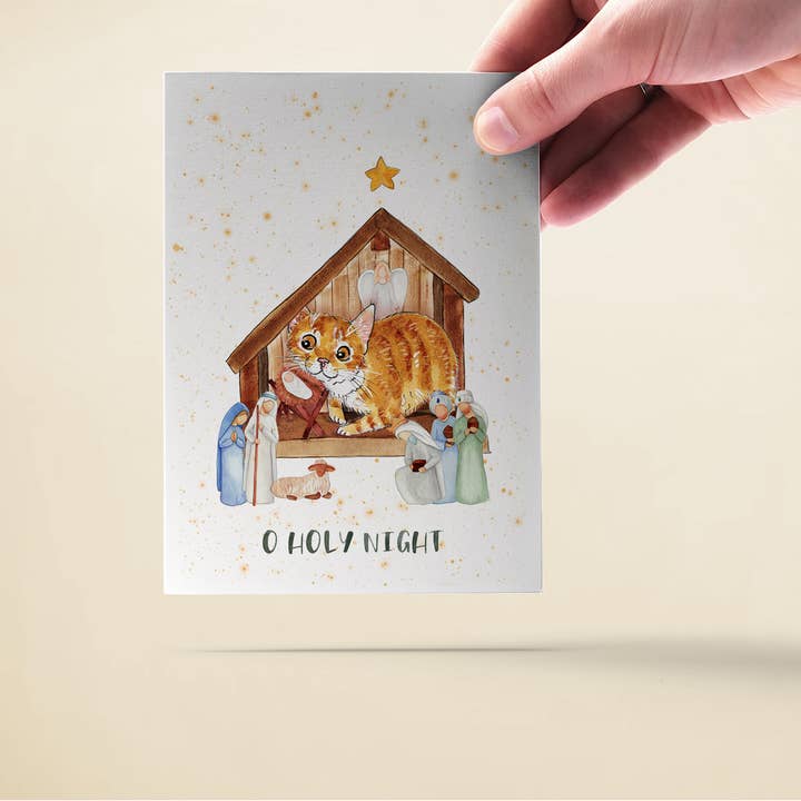 Liyana Studio – wholesale Christmas card – Cat Nativity Scene - Funny Religious Christmas Card3