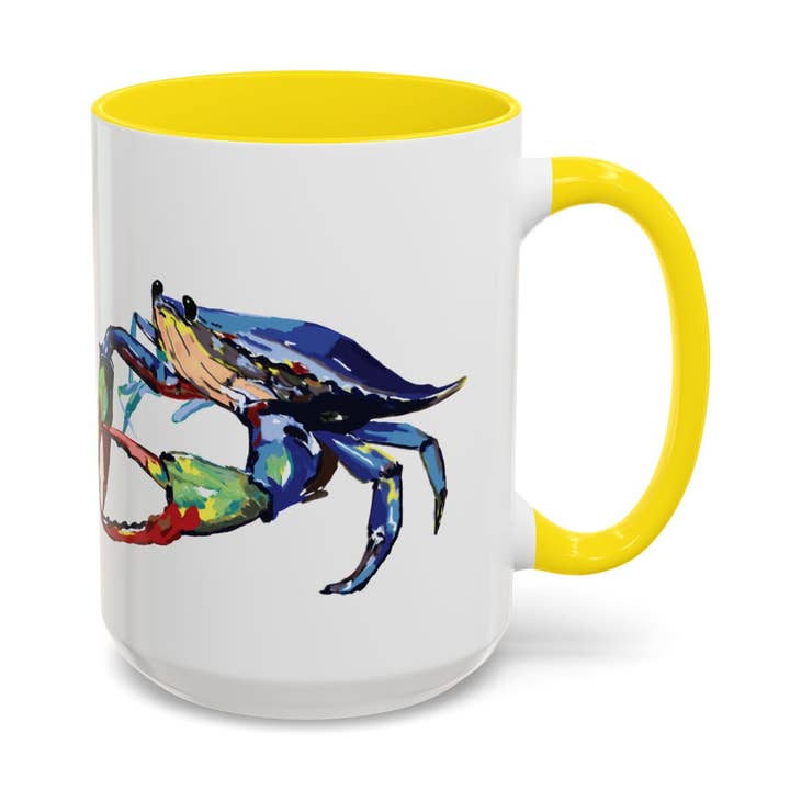 Vibrant Crab Two Tone Ceramic Mug - 11 oz & 15 oz for wholesale by Blue Cava