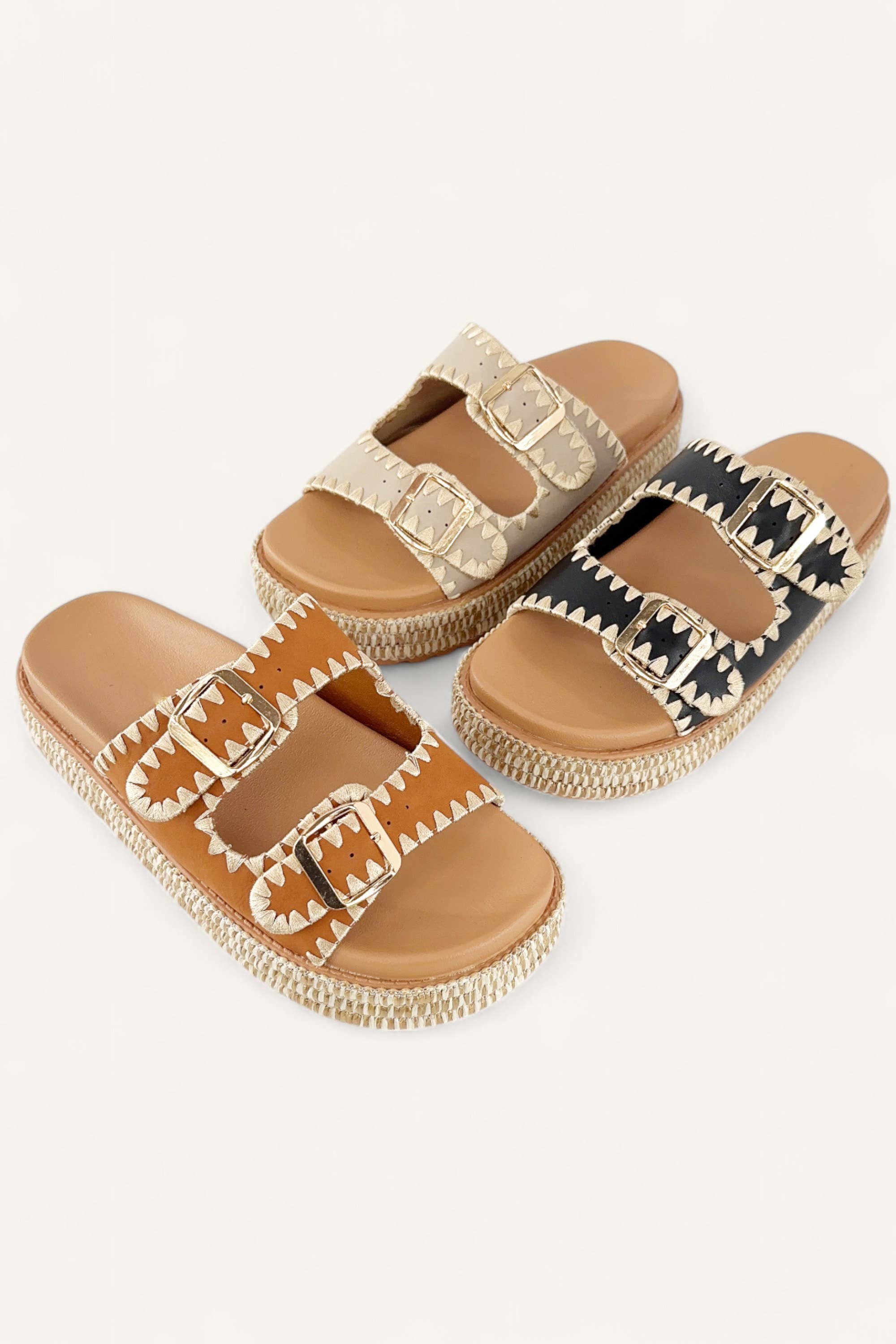 CCOCCI - Wholesale Wedges - Women's - BRAINY-06 PLATFORM SANDAL WITH STITCHES2