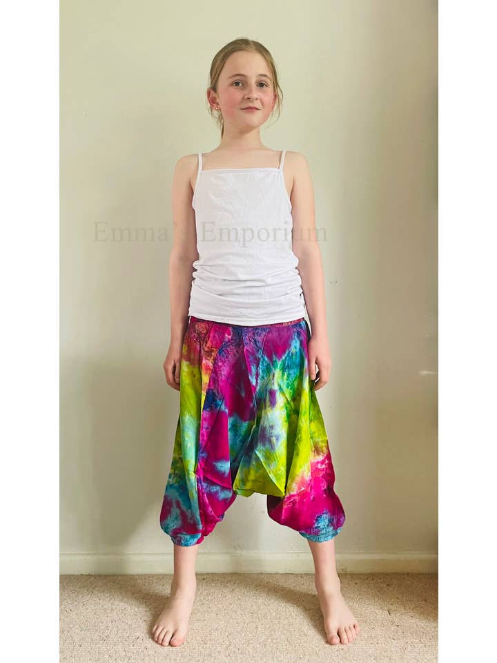 Emma's Emporium - Wholesale Trousers – Kids - Children's Tie Dye Drop Crotch Harem Trousers7