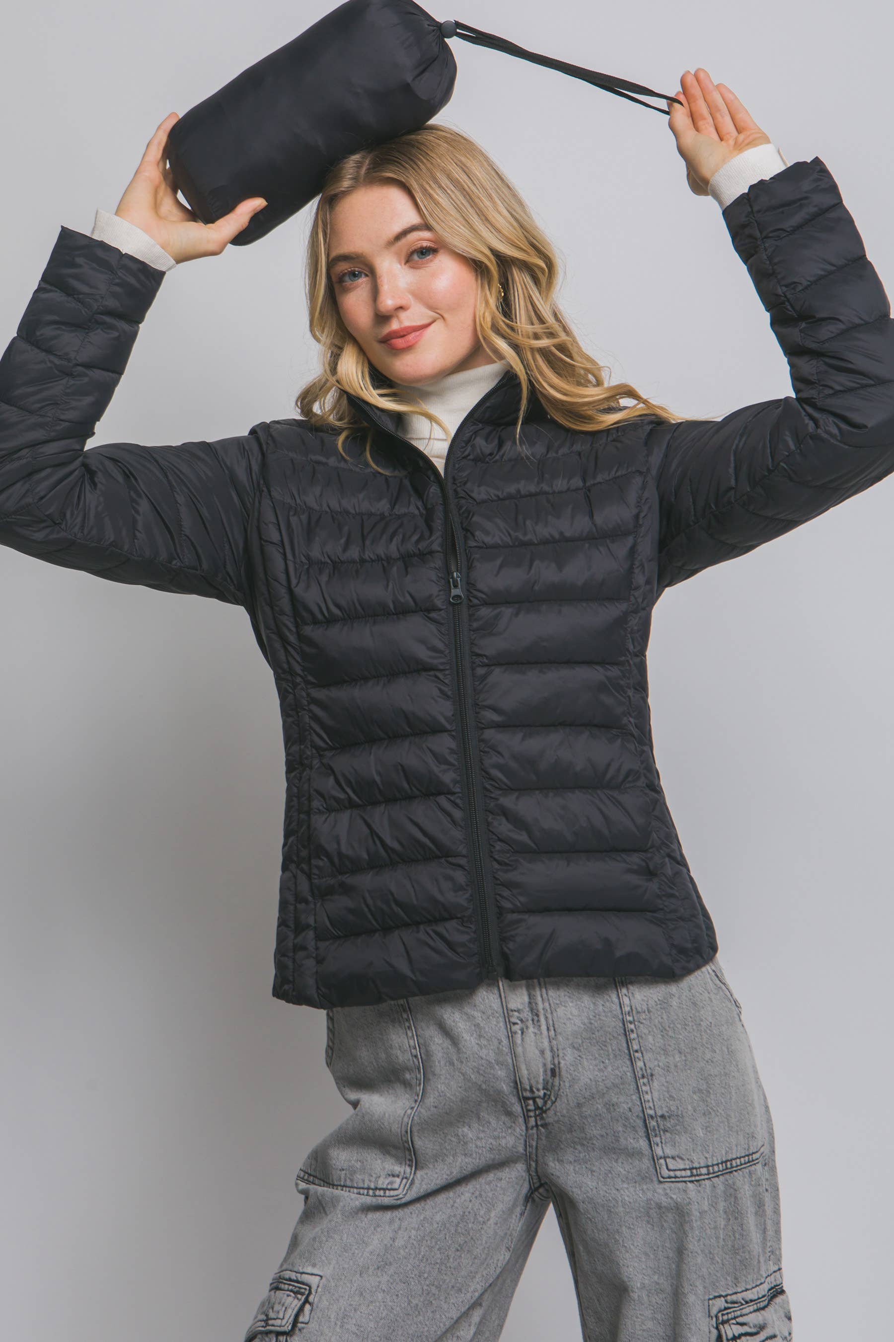 Peace Love Line - Wholesale Puffer Jacket - Women's - PL4300 - LT WEIGHT LONG SLEEVE PUFFER JACKET0