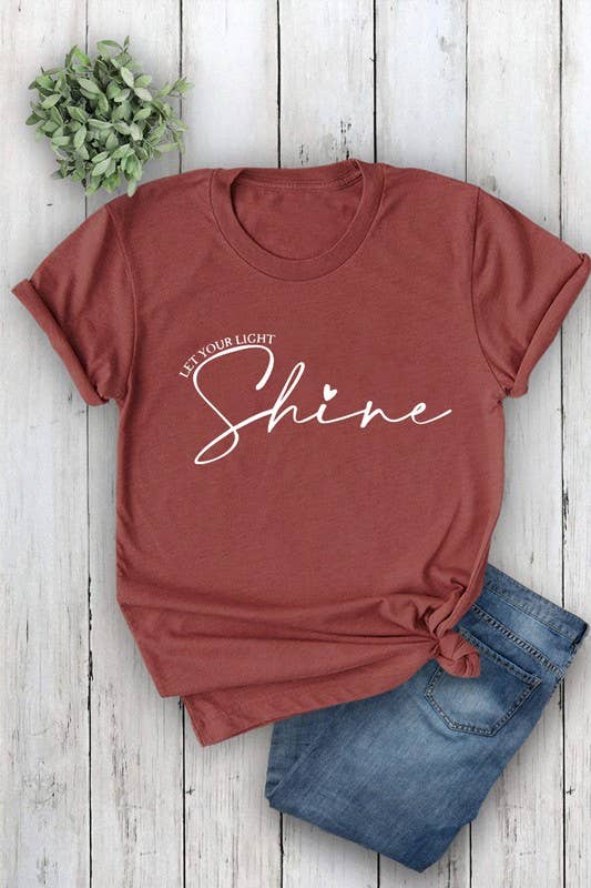 Top Avenue – Engroshandel T-shirt med print - Dame – Lad dit lys skinne, Unisex rund hals kortærmet T-shirt3