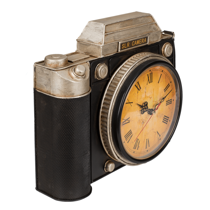 Out of the blue KG - Wholesale Decorative Tabletop Object - Metal key box, camera with clock,2