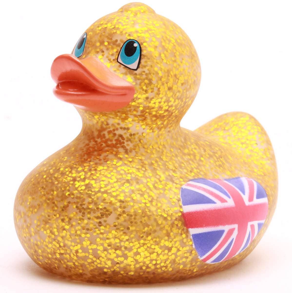 Duckshop - Wholesale Bath Toy - Baby - Rubber Duck Union Jack Glitter - gold - Rubber Duck0