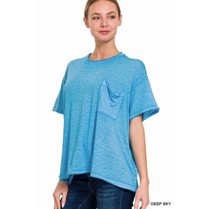 Apolline - Wholesale T-Shirt - Women's - OVERSIZED MELANGE BURNOUT RAW EDGE TEE1