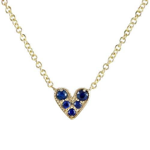 Blue Sapphire Heart Necklace for wholesale by Jewels of Mewar