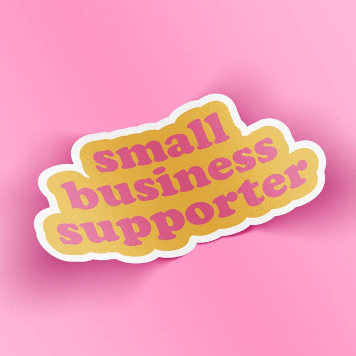 Sticker - Small Business Supporter (Mustard) for wholesale by Woman-Owned Wallet