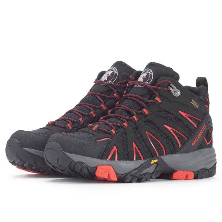 Schwarz ROCKROOSTER Bedrock schwarze 15 cm wasserdichte Wanderschuhe mit VIBRAM® Sohle OT21061 für den Großhandel auf Faire1