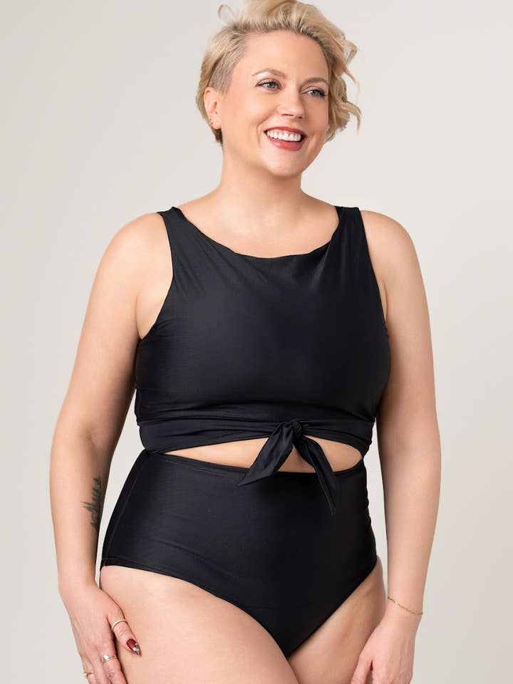 Tie Swim Crop Top for wholesale by Wild Isles Swim