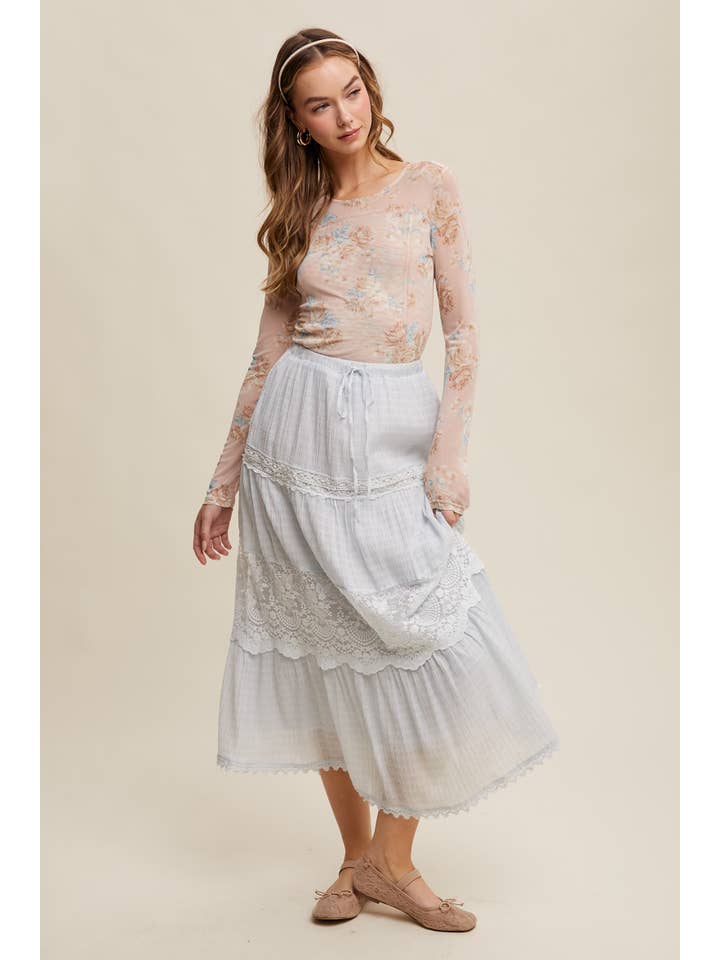 Listicle - Wholesale T-Shirt - Women's - Floral Mesh Long Sleeve Layering Top19