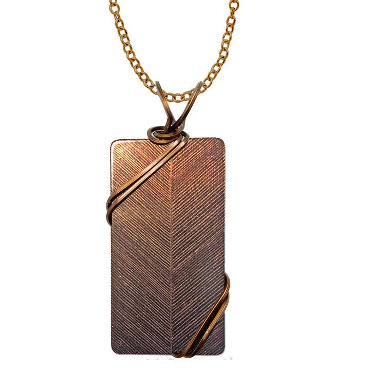 Bronze Blinds Halskæde, 1,5" vedhæng med bronze finish ledninger, punkt # 4740X for engroshandel hos d'ears inc.