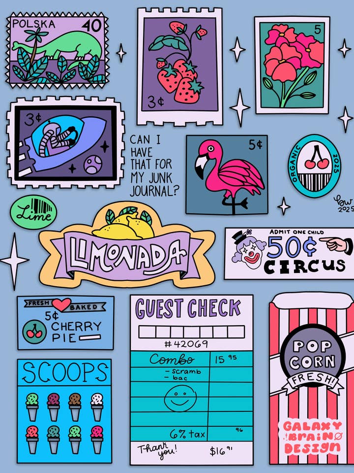 Can I Have That for My Junk Journal Print for wholesale by Galaxy Brain Design