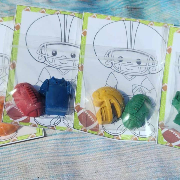 Snazzy Crayons - Wholesale Party Favor - Football Crayons and Coloring Cards | Party Favors