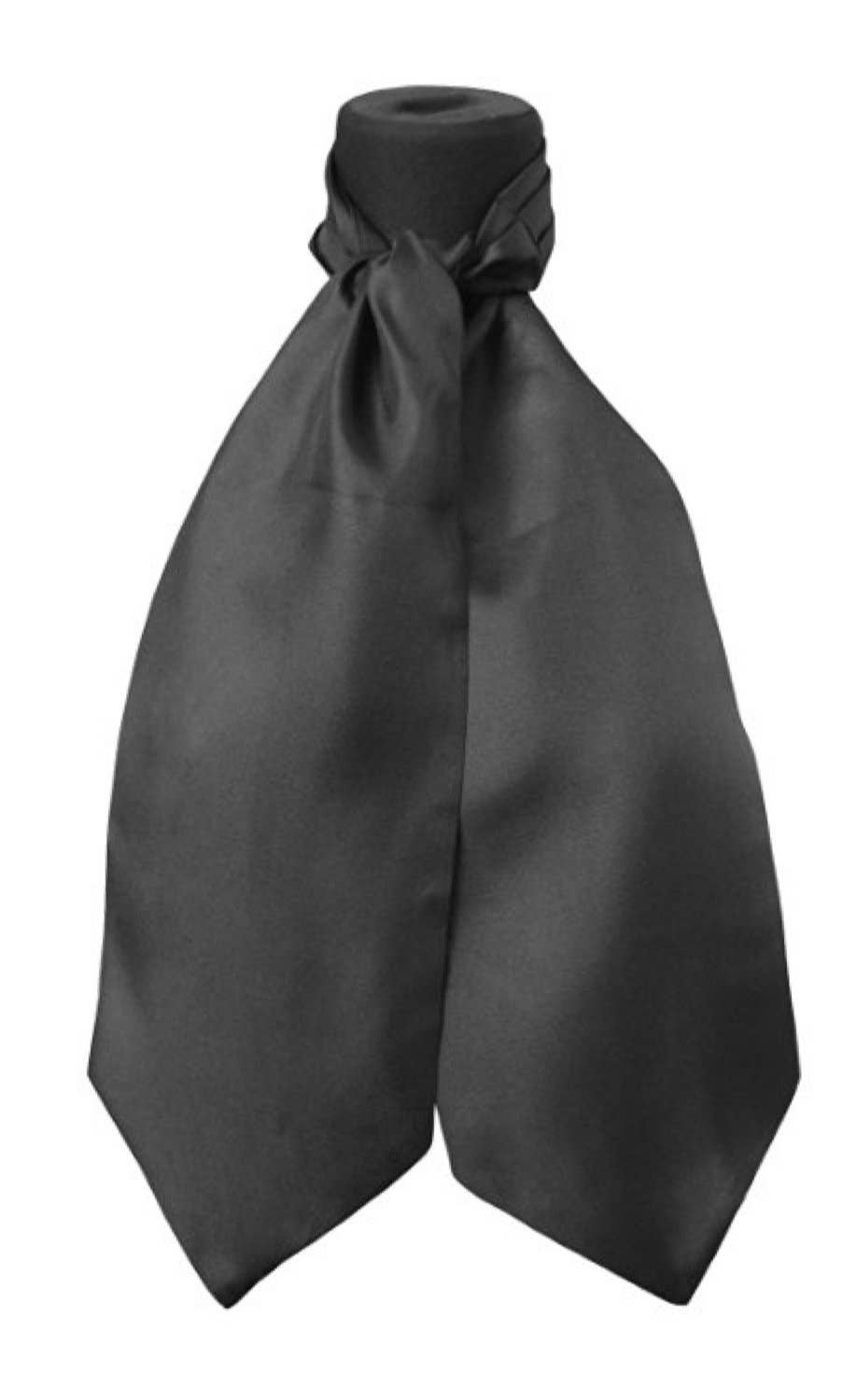 tessago – wholesale Necktie – Men’s – Ascot Silk 100% Solid Black0