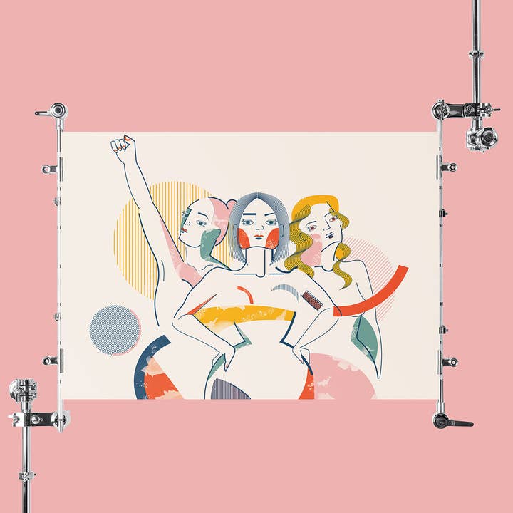 Empowerende vrouwen die andere vrouwen versterken - kunstafdruk voor wholesale door Iza Bułeczka