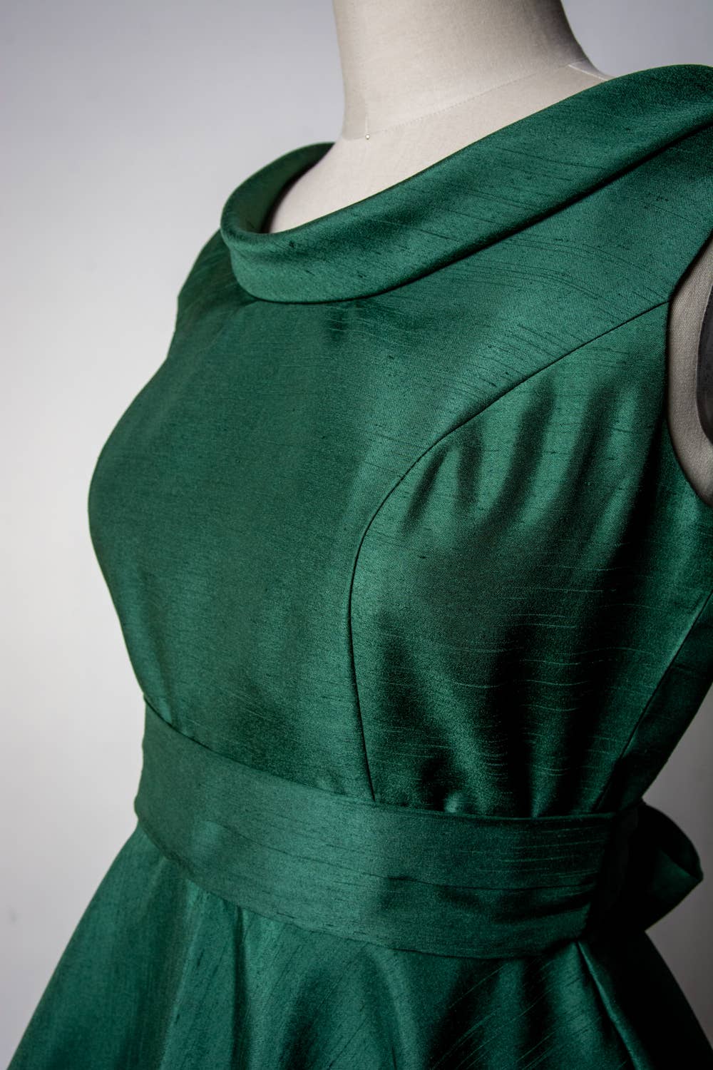 Heart of Haute - Wholesale Dress - Women's - MTO- Suzette Dress, Green Shantung  1