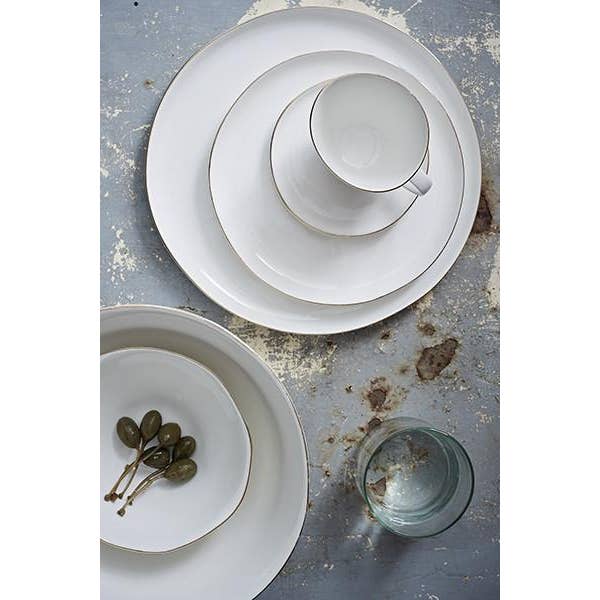 Canvas Home - Wholesale Dinner Plate - Set/4 Abbesses Small Plate - Gold Rim