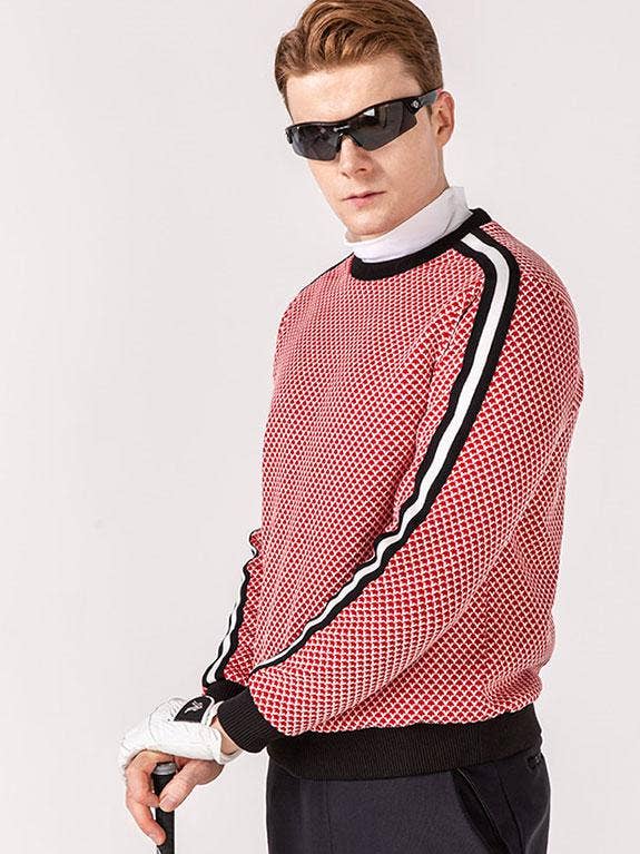 Close Vovo Jacquard Windproof Round Sweat Shirt for wholesale by Nevermindall Golf