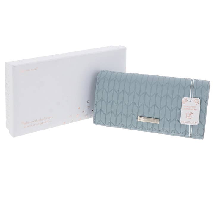 Embossed Modern Purse Large Grey for wholesale by Joe Davies