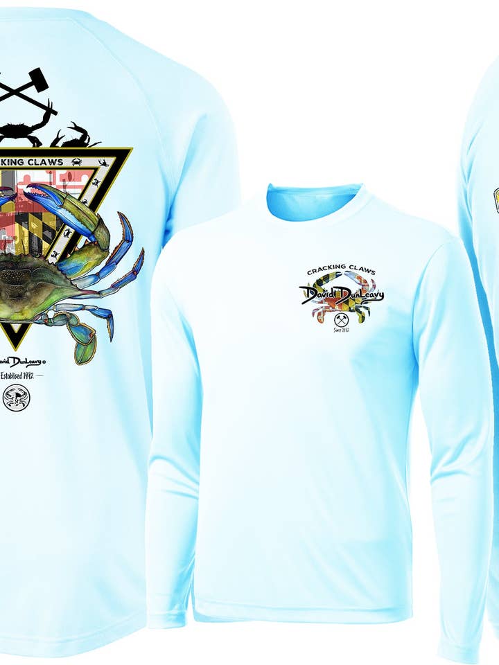 Haut à manches longues pour homme Performance Maryland Blue Crab pour la vente par David Dunleavy