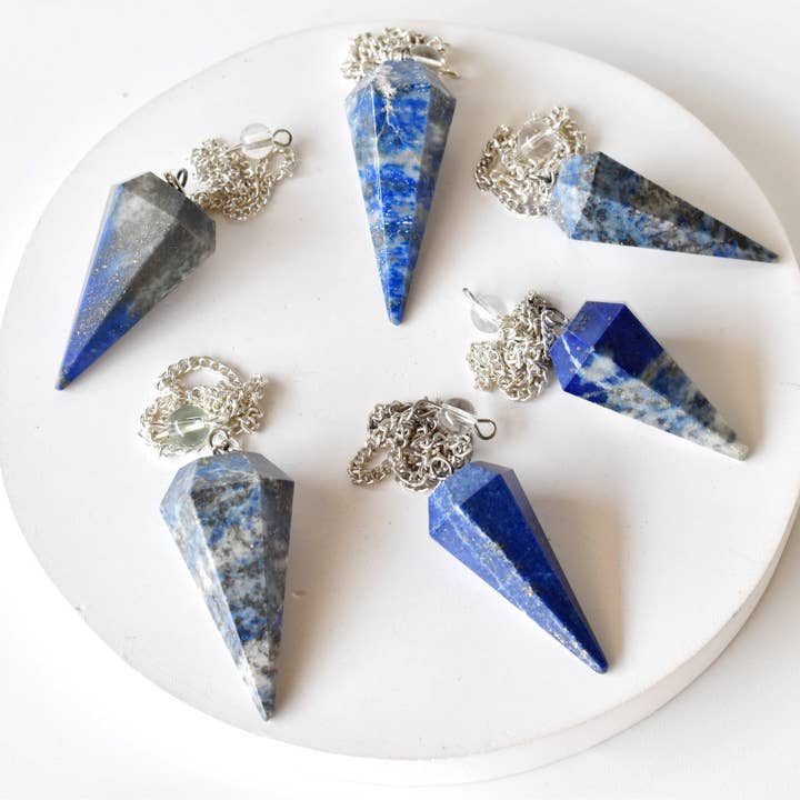 Soothing Crystals - Wholesale Spiritual Stone/Crystal - Dowsing Pendulum | Lapis Lazuli | Faceted Crystal Pendulum8