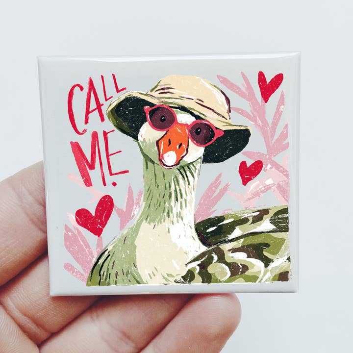 Appelez-moi Goose Cœurs de la Saint-Valentin Amour Cadeau Mignon Aimant Drôle pour la vente par Sassper Goods