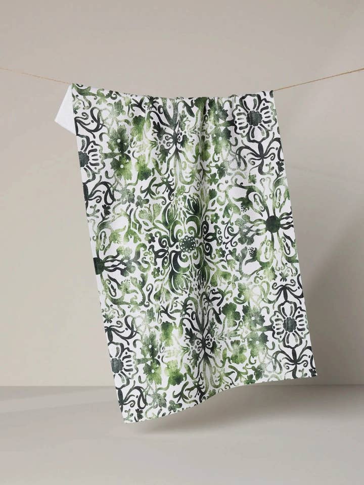 Green Goddess Tea Towel for wholesale by Geometry