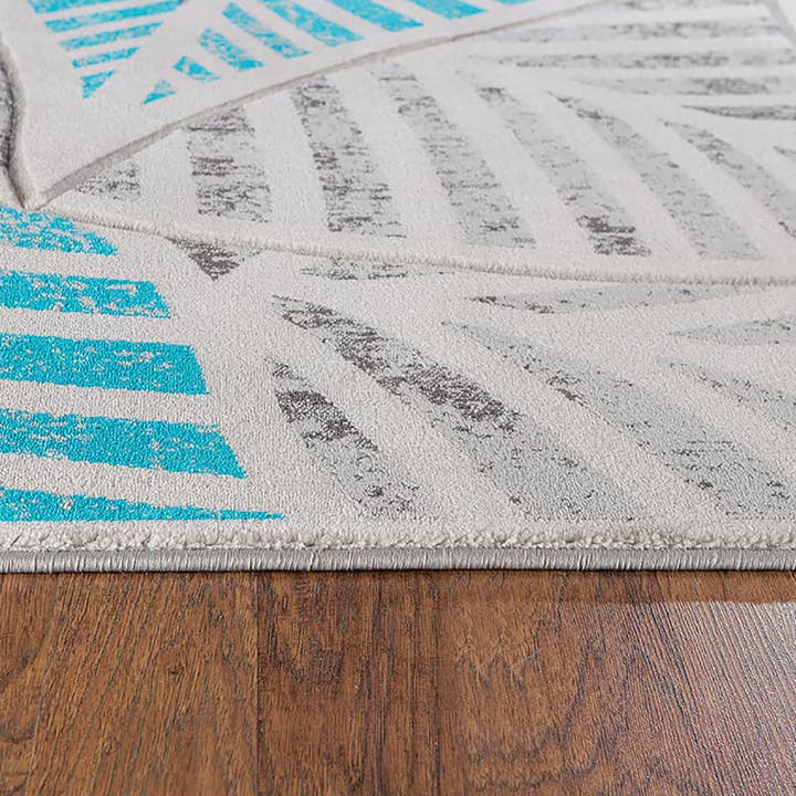 home mart goods - Wholesale Area Rug - 5x7 Blue Grey Leaf Nature Modern Soft Thick Area Rug - 2103