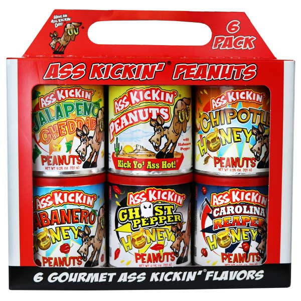 Ass Kickin’ Peanuts Variety 6 Pack for wholesale by Southwest Specialty Food