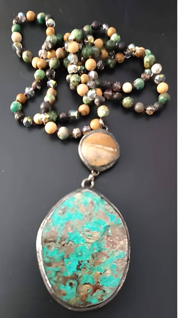 Wild & Free - Wholesale Pendant/Charm Necklace - Collar bohemio de piedra natural3