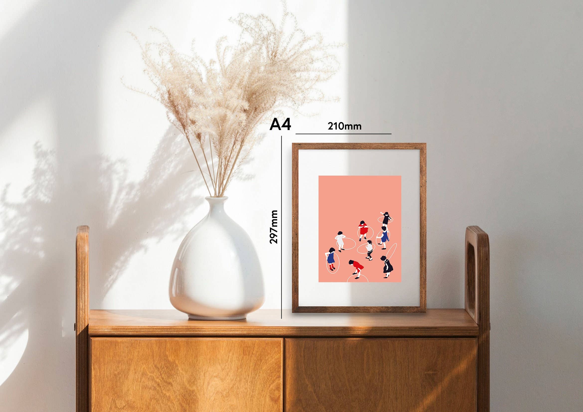 Margret Aurin - Wholesale Art Print - Art print LET'S PLAY, children playing, hula hoop0