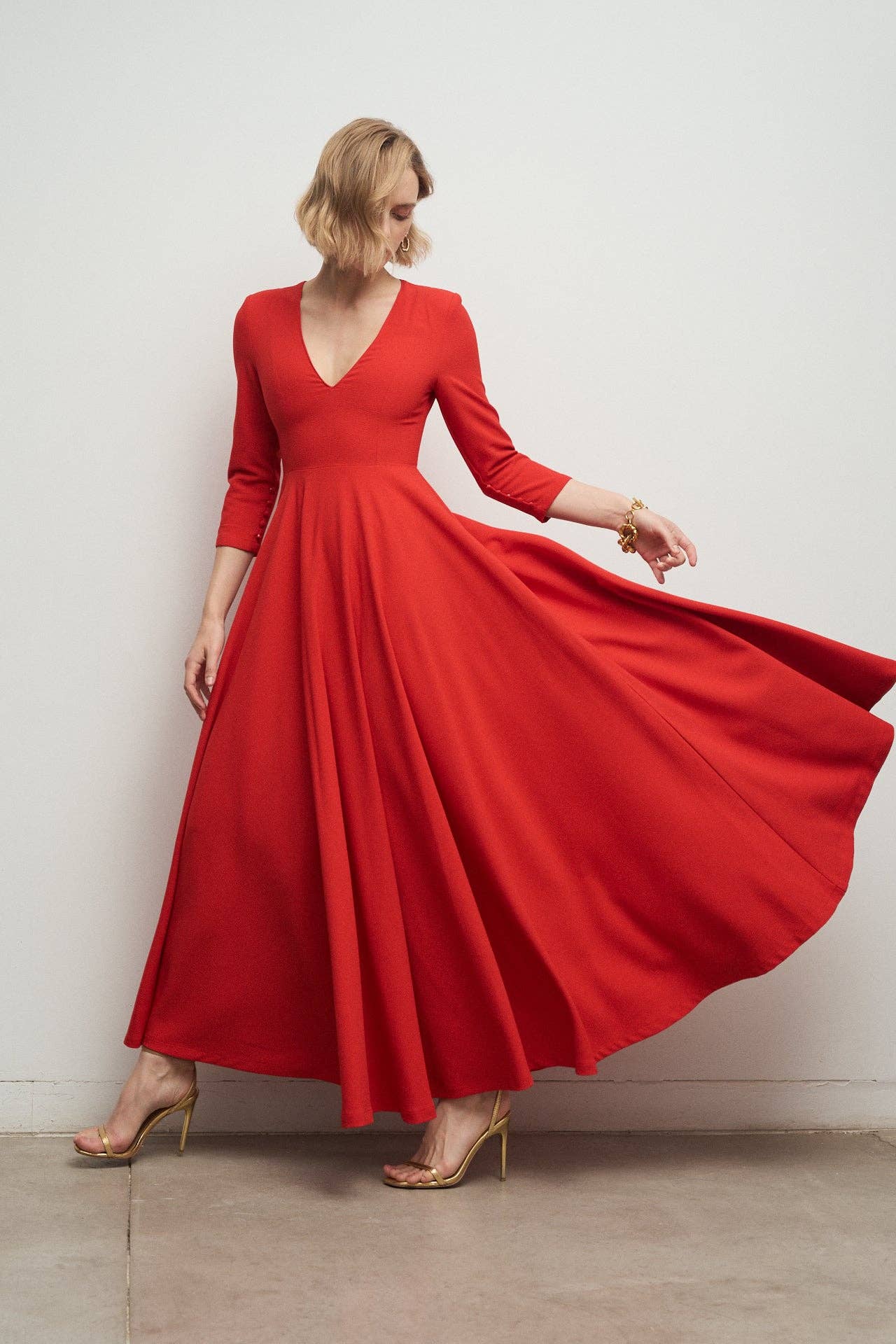 Bruna - Venta al por mayor Vestido - Mujer - Vestido Fifi Rojo Coral · Iconics ·3