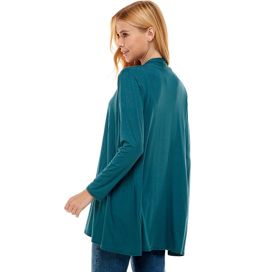 Azules Clothing - Venta al por mayor Cárdigan - Mujer - Cárdigan drapeado de manga larga con parte delantera abierta66