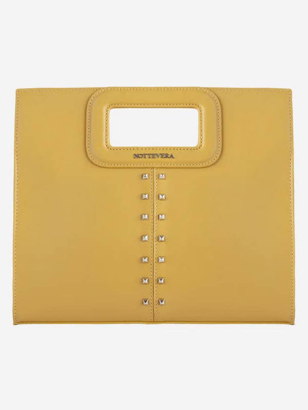 NAOMI LEATHER TOTE - MUSTARD YELLOW for wholesale by NOTTEVERA