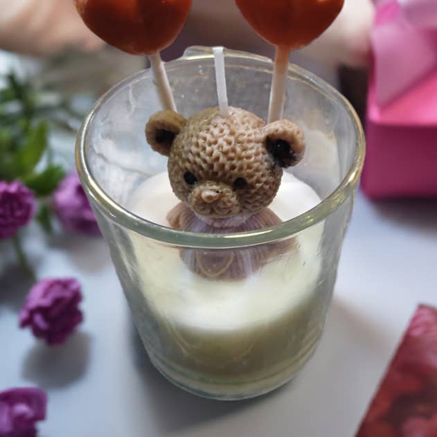 Teddy mit Herzkerze für den Großhandel von Scent Fushion Candles