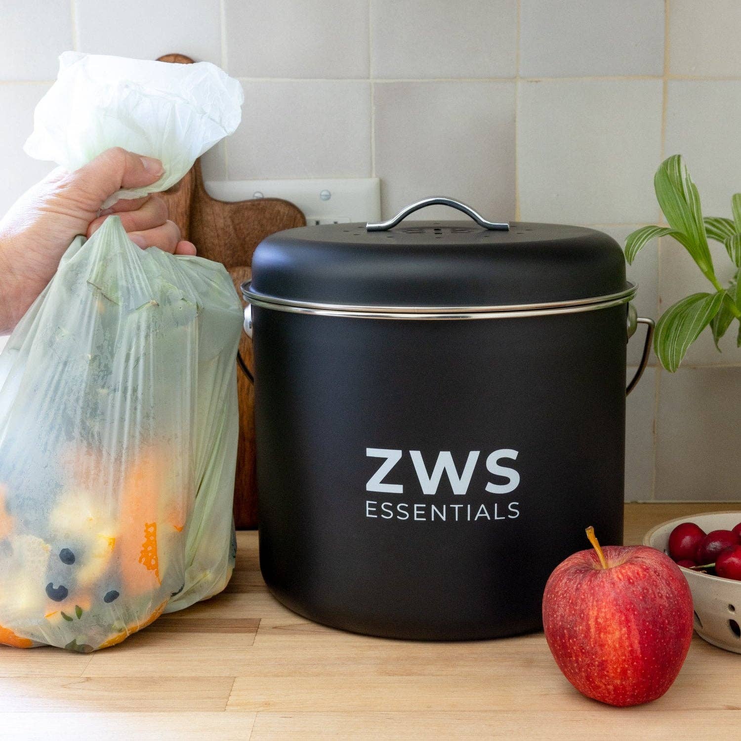 ZWS Essentials - Wholesale Kitchen Storage/Organizer - Countertop Compost Bin- Stainless Steel, Kitchen Compost Bin3