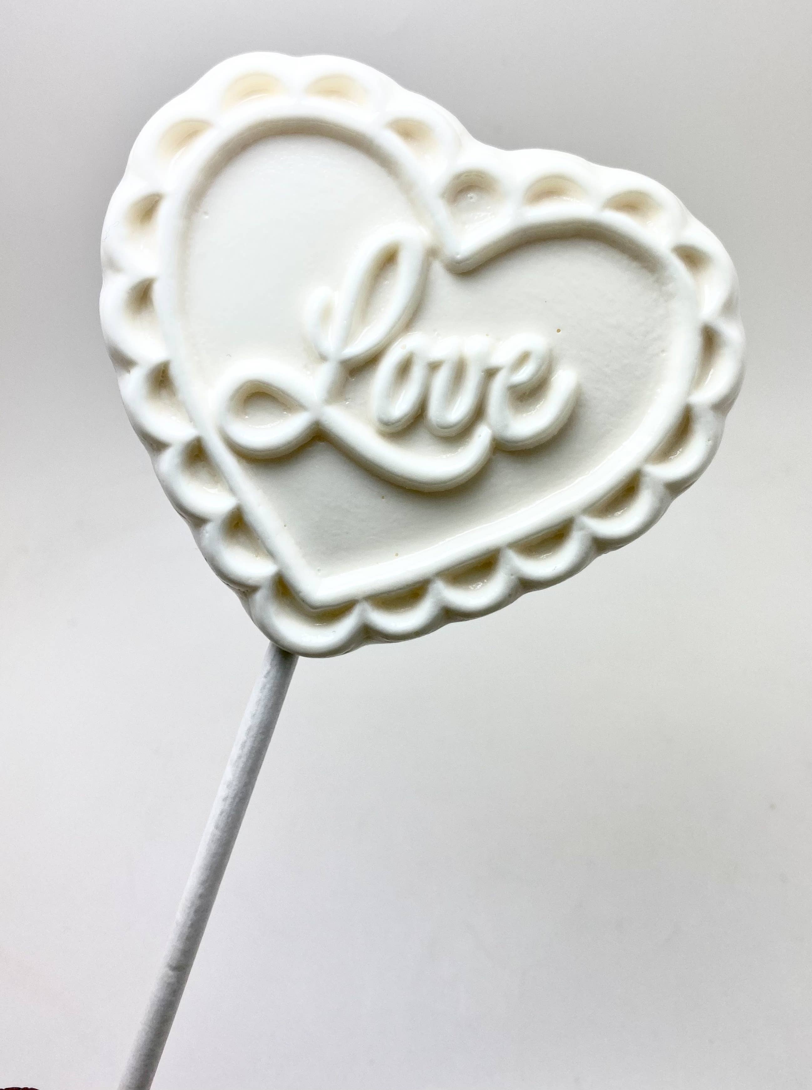 Lollipops by Candied Cakes - Wholesale Lollipop - LARGE 3 1/4" FILIGREE HEART LOLLIPOPS5