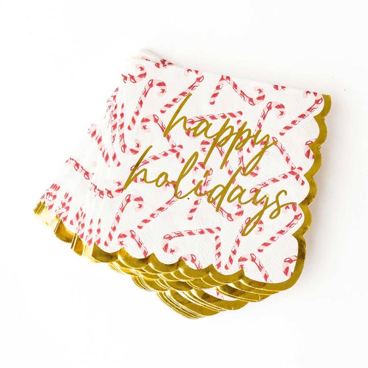 Peppermint Toile Paper Beverage Napkin Packs for wholesale by 8 Oak Lane