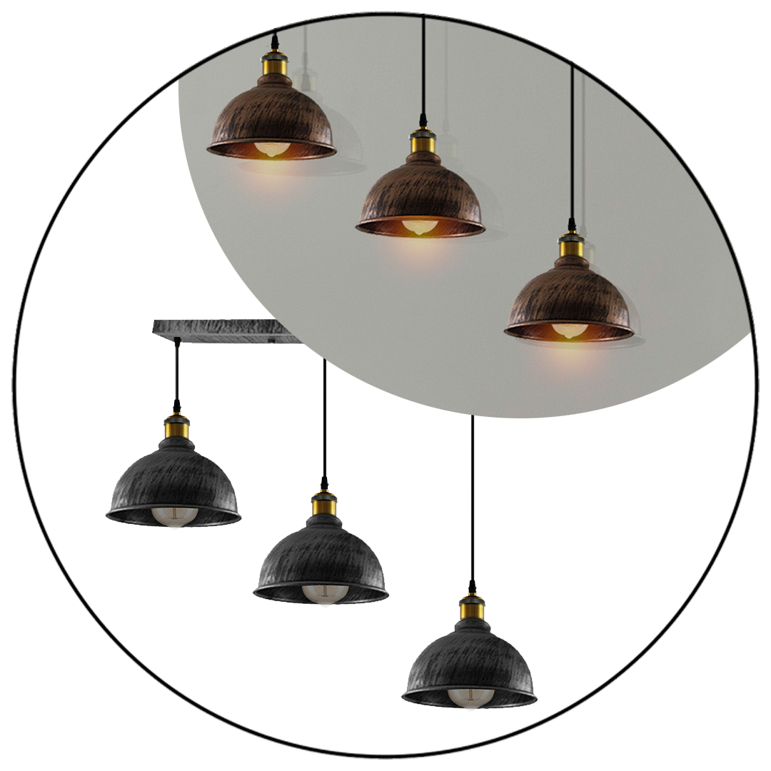 Ledsone – Engroshandel Lysekrone/pendellampe – Vintage Industrial børstet kobber indendørs hængende justerbar14